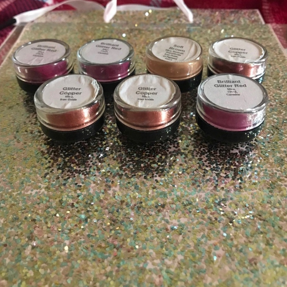Glitter Copper & Red Loose Pigment Set - Bundle of 7